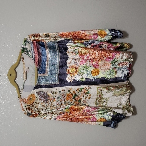 Soft Surroundings Ashbury Crushed Velvet Tunic Floral Boho Multicolor Size PS - Picture 3 of 15